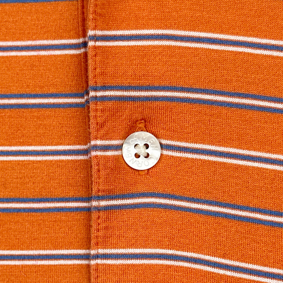 Vintage Masters Polo Shirt Adult MEDIUM Orange Stripes Amen Corner Augusta 90s - Picture 3 of 6